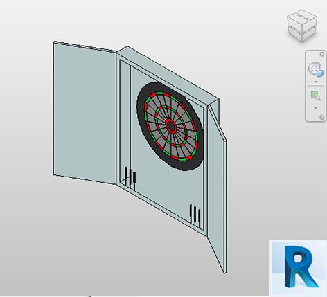 Revit dart board with cabinet