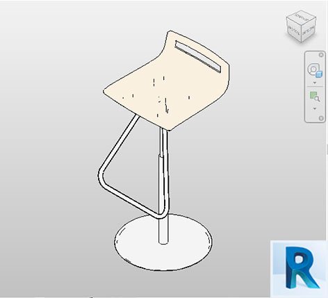 Revit bar stool with footrest