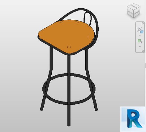 Revit high bar stool