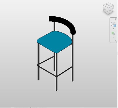 Revit bar stool with backrest