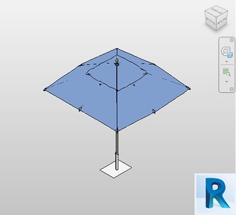 Revit rectagular terrace umbrella