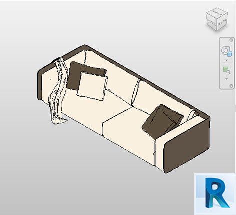 Revit couch with backrest