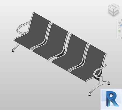 Revit Waiting chair 4 seats