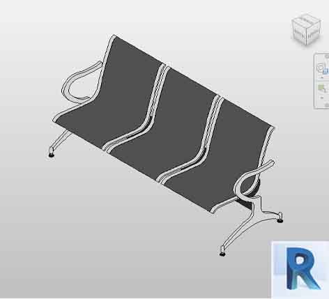 Revit Waiting chairs 3 seats