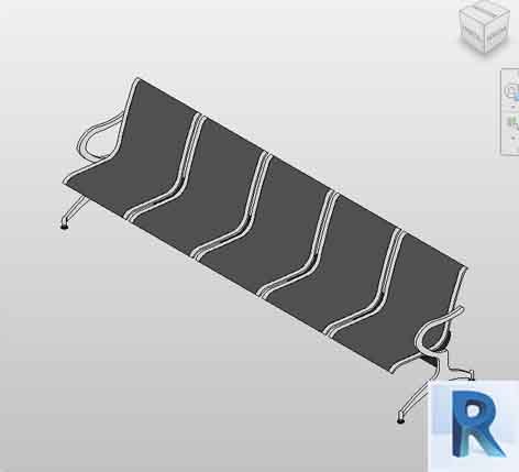 Revit Waiting chairs 5 seats