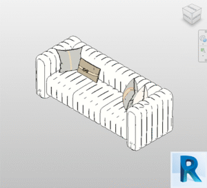 Nordic velvet couch Revit