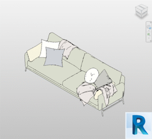 Modern sofa contemporary Revit