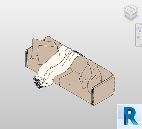Couch Softline modern Revit