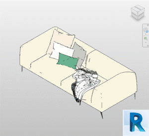 Minimalist chic sofa Revit